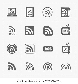 RSS sign icons. RSS feed symbols on White Background.