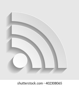 RSS sign. Paper style icon 