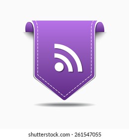 RSS Sign Purple Vector Icon Design