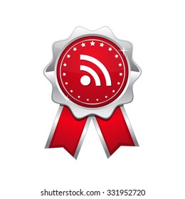 RSS Sign Red Vector Icon Design