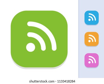 RSS Sign - Simple Buttons. A minimalistic vector icon.