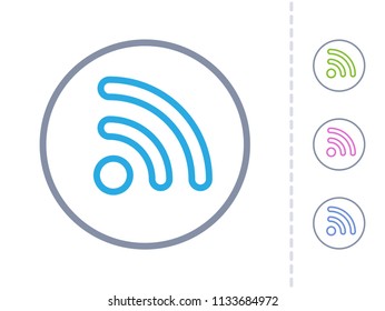 RSS Sign - Simple Buttons. A minimalistic vector icon.