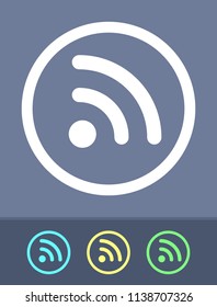 RSS Sign - Simple Buttons. A minimalistic vector icon.