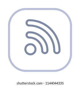 RSS Sign - Simple Buttons. A minimalistic vector icon.