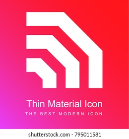 Rss sign variant red and pink gradient material white icon minimal design