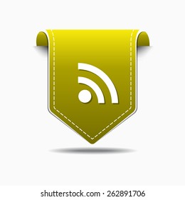 RSS Sign Yellow Vector Icon Design