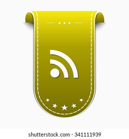 RSS Sign Yellow Vector Icon Design