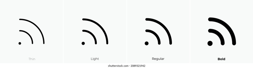 rss simple icon. Thin, Light Regular And Bold style design isolated on white background