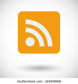 Rss. Single flat icon on white background. Vector illustration.