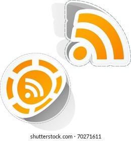 RSS sticker set. Vector illustration.