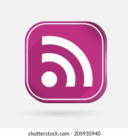 rss symbol. Color square icon with shadow