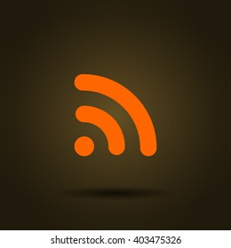 RSS symbol flat style icon. Vector illustration
