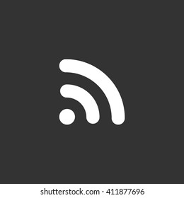 RSS symbol flat style icon. Vector illustration