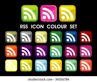 RSS Symbol icon color set