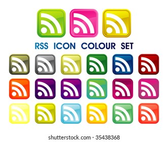 RSS Symbol icon color set