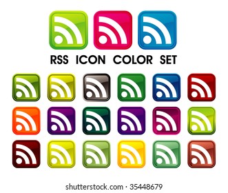 RSS Symbol icon color set