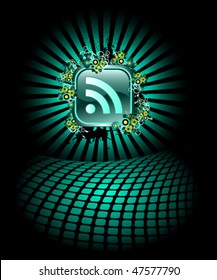 RSS vector background with button