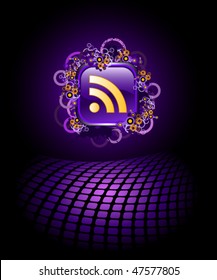 RSS vector background with button