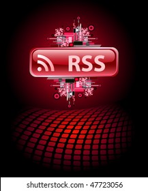 RSS vector background with button
