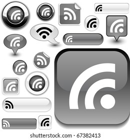  Rss vector grey icons.