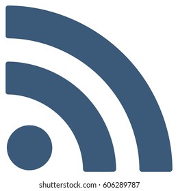 Rss vector icon. Flat blue symbol. Pictogram is isolated on a white background. Designed for web and software interfaces.