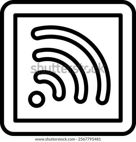 Rss Vector Lineal Icon On White Background.