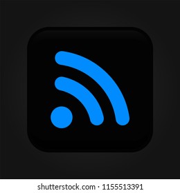 rss vector web and mobile icons.  blue dark black 