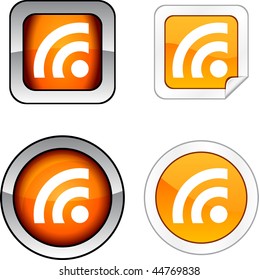 Rss   web buttons. Vector illustration.