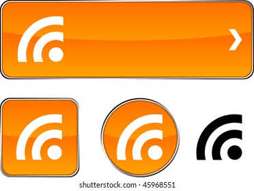  Rss  web buttons. Vector illustration.
