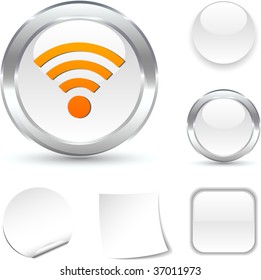 Rss  white icon. Vector illustration.