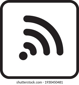 RSSicon in trendy flat style 
Outline and Glyph on white background. 
RSS icon symbol for your web site desktop, logo, app, UI. 
Vector illustration. File eps 10.