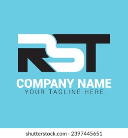 RST letter logo design with back background in illustrator, vector logo modern alphabet font overlap style. calligraphy designs for logo, Poster, Invitation, etc.