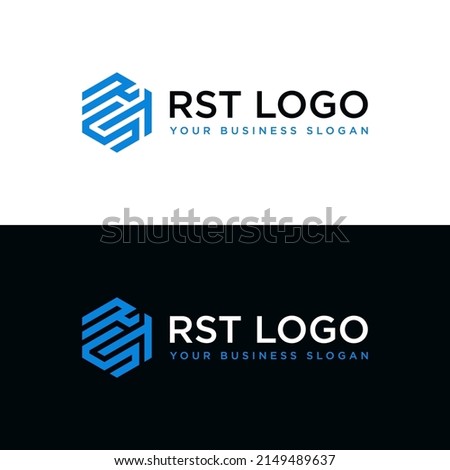 RST OR RTS HEXAGONAL LOGO DESIGN VECTOR