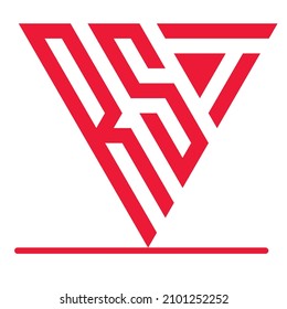 RST Tres letras Triángulo Letra marca Logos vector