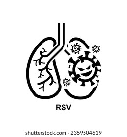 RSV-Symbol. Symbol für das respiratorische Syncytial-Virus, einzeln auf Vektorgrafik.