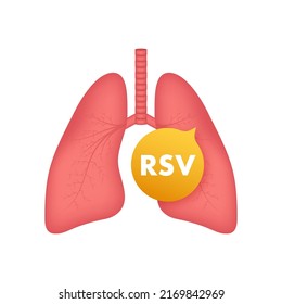 RSV Respiratory Syncytial Virus and lung icon. Vector illustration