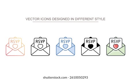 Rsvp Card icon design with white background stock illustration