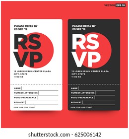 RSVP Card UI Design With Name Venue And Food Preference Details