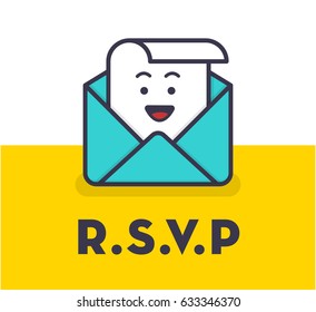 RSVP Concept. Vector illustration of RSVP icon character.