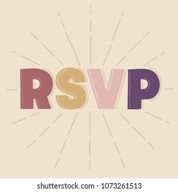 RSVP — digitally drawn typography vector graphic
