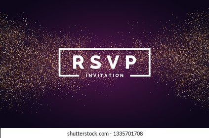 RSVP. Gold Glitter. Invitation For The Event. Vector Illustration