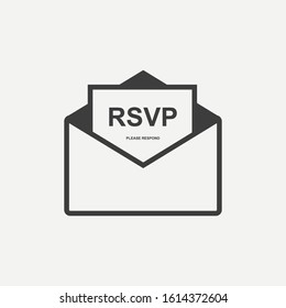 RSVP icon isolated on white background. Vector illustration. Eps 10.