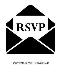 Rsvp letter vector pictogram on white background