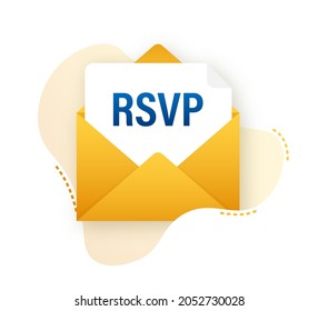 RSVP mail icon. Please respond to mail linear sign. Vector stock illustration.