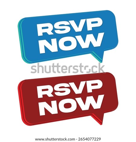 RSVP Now Speech Bubble Icon Set – Event Invitation Reminder Vector Design