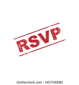 Rsvp stamp sign with grunge effect