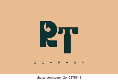 RT Abstract Geometric Logo Design. Modern and elegant logo design with simplistic typography elements, showcasing branding excellence.
