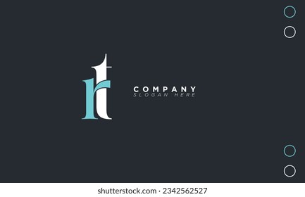 RT Alphabet lettres Initiales Logo du monogramme TR, R et T