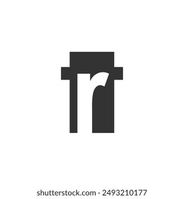 RT creative geometric initial based modern and minimal logo. Letter r t trendy fonts. Universal professional elegant techno vector design.