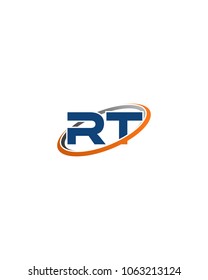 RT initial company blue orange swoosh logo